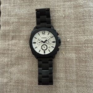 Fossil Black Watch with White Dial
